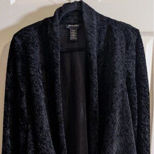 Connected Womens Size XL Long Sleeve Black Plush Dress Jacket